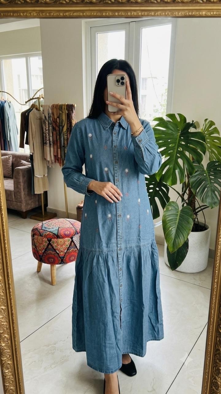 Enchanted Denim Shirt Dress
