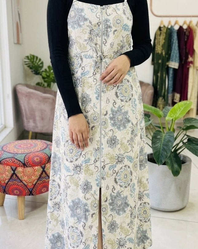 Vintage Bloom Zip-Front Dress