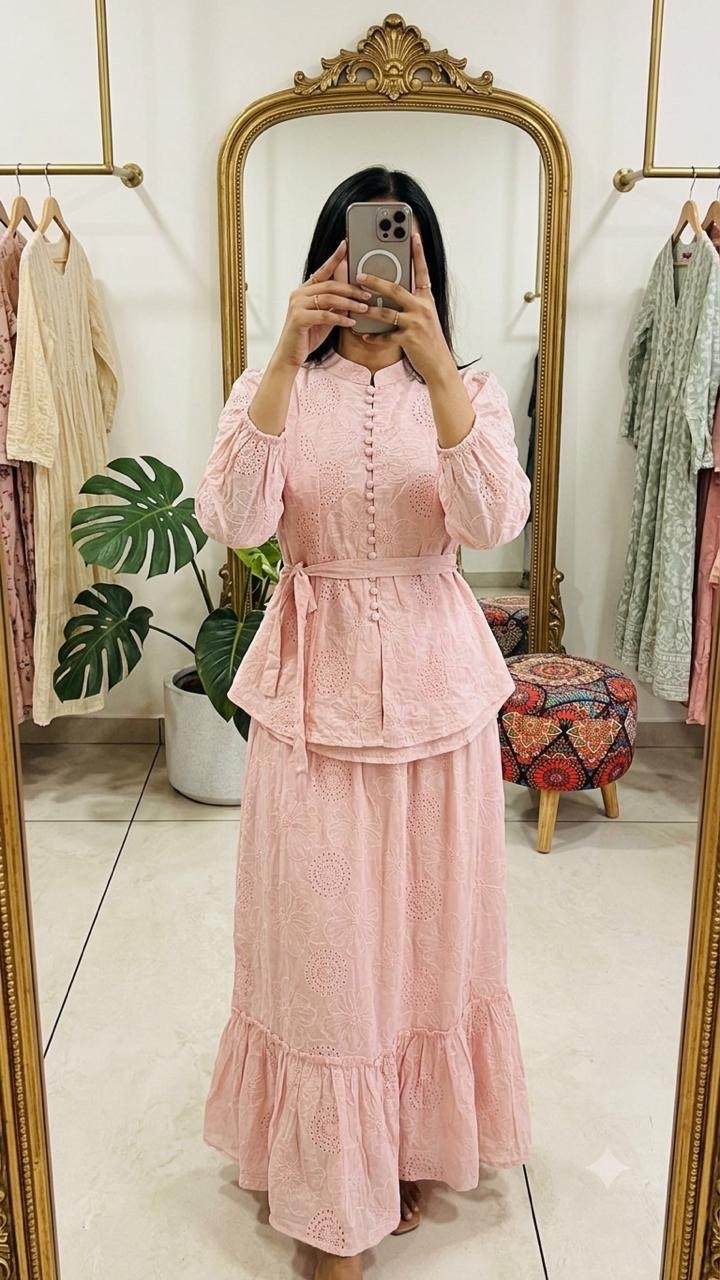 Pink Hakoba Two-Piece Set
