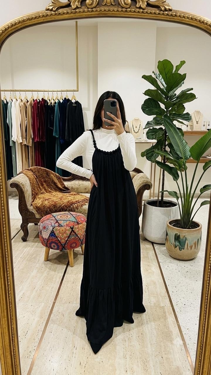 Imported Black Two-Piece Dress