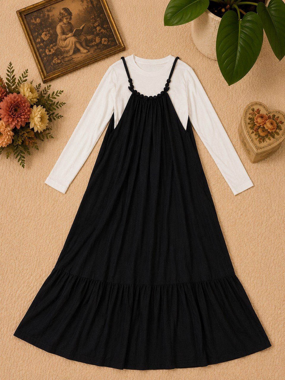 Imported Black Two-Piece Dress