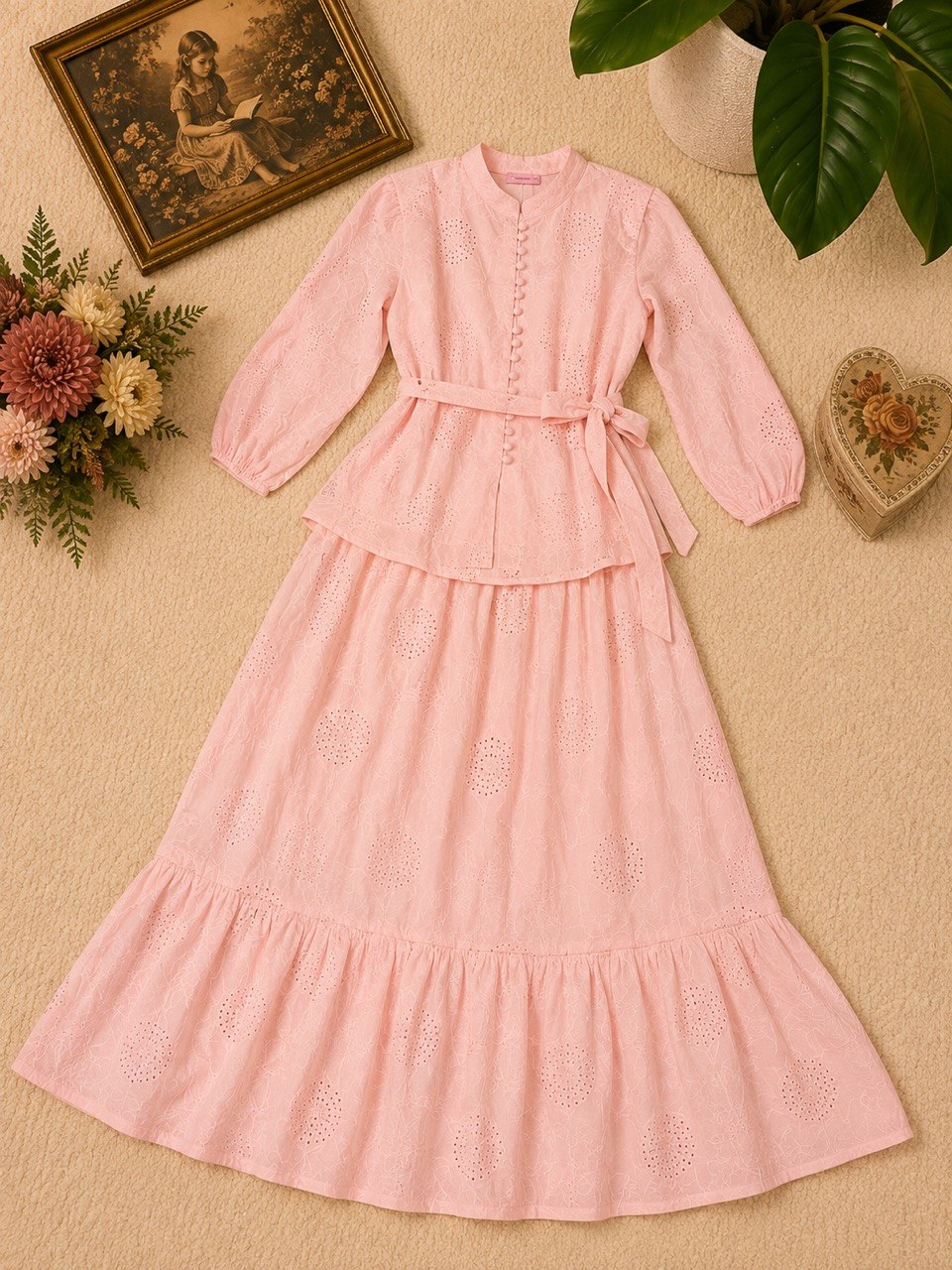 Pink Hakoba Two-Piece Set