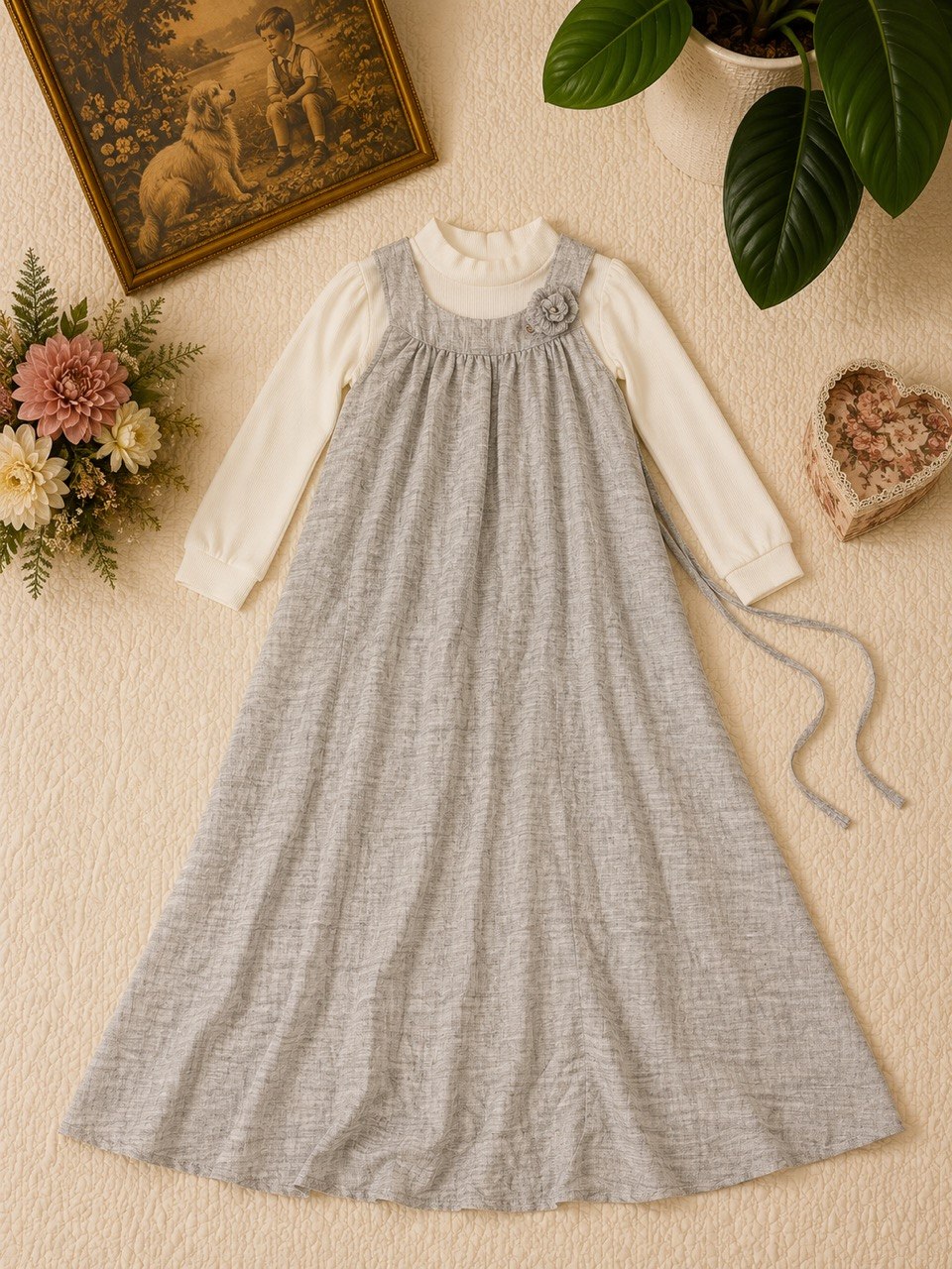 Casual Grey Maxi Jumper
