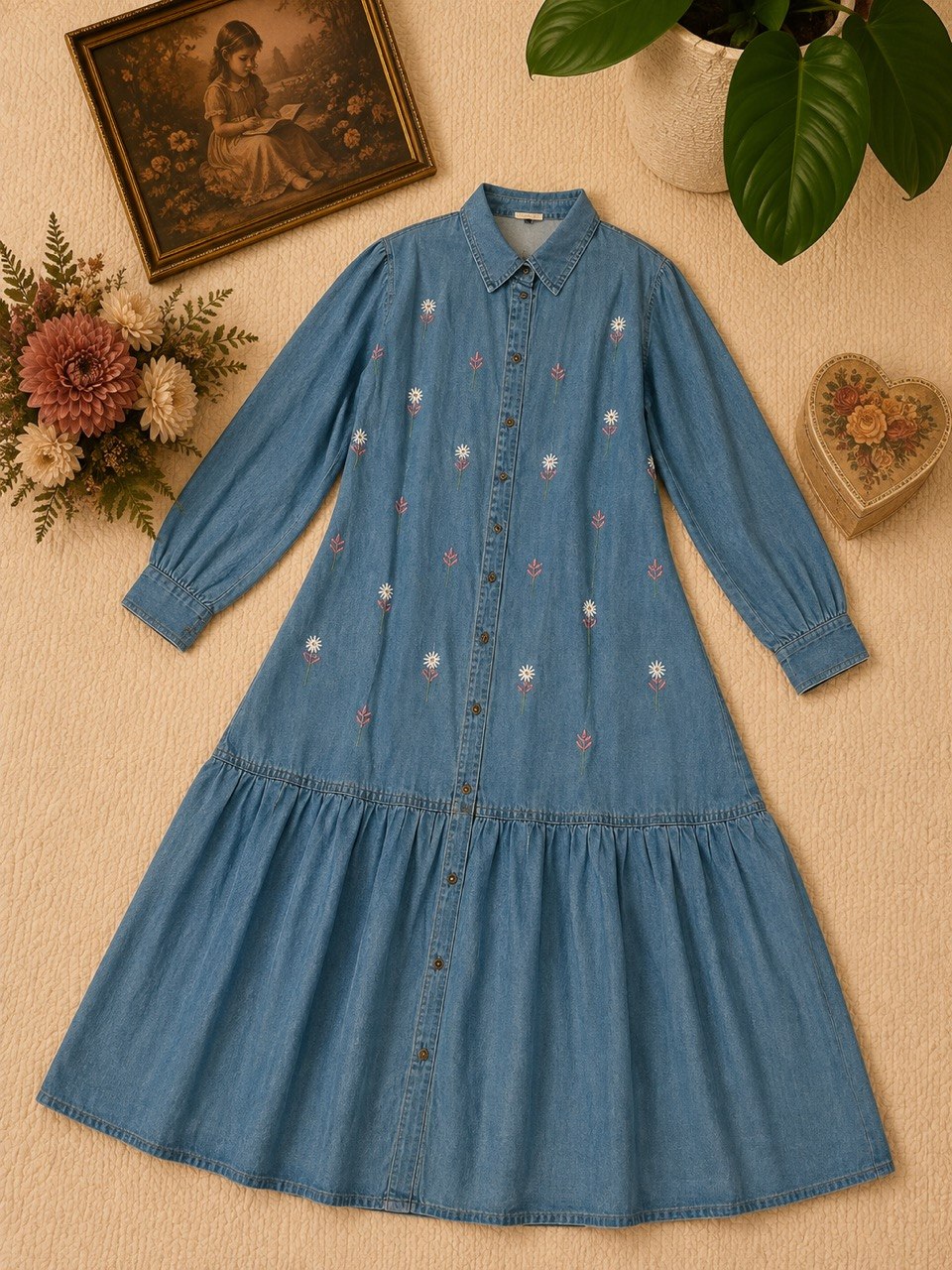 Enchanted Denim Shirt Dress