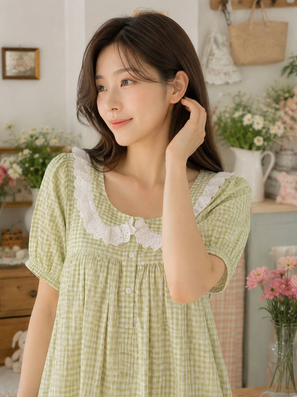 Nesta Check Maxi Gown