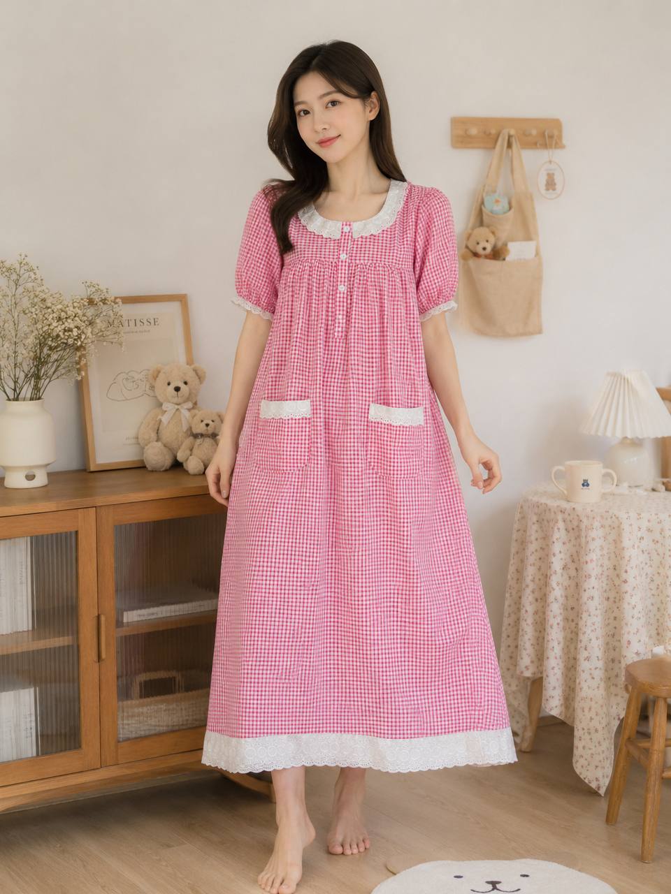 Nesta Check Maxi Gown