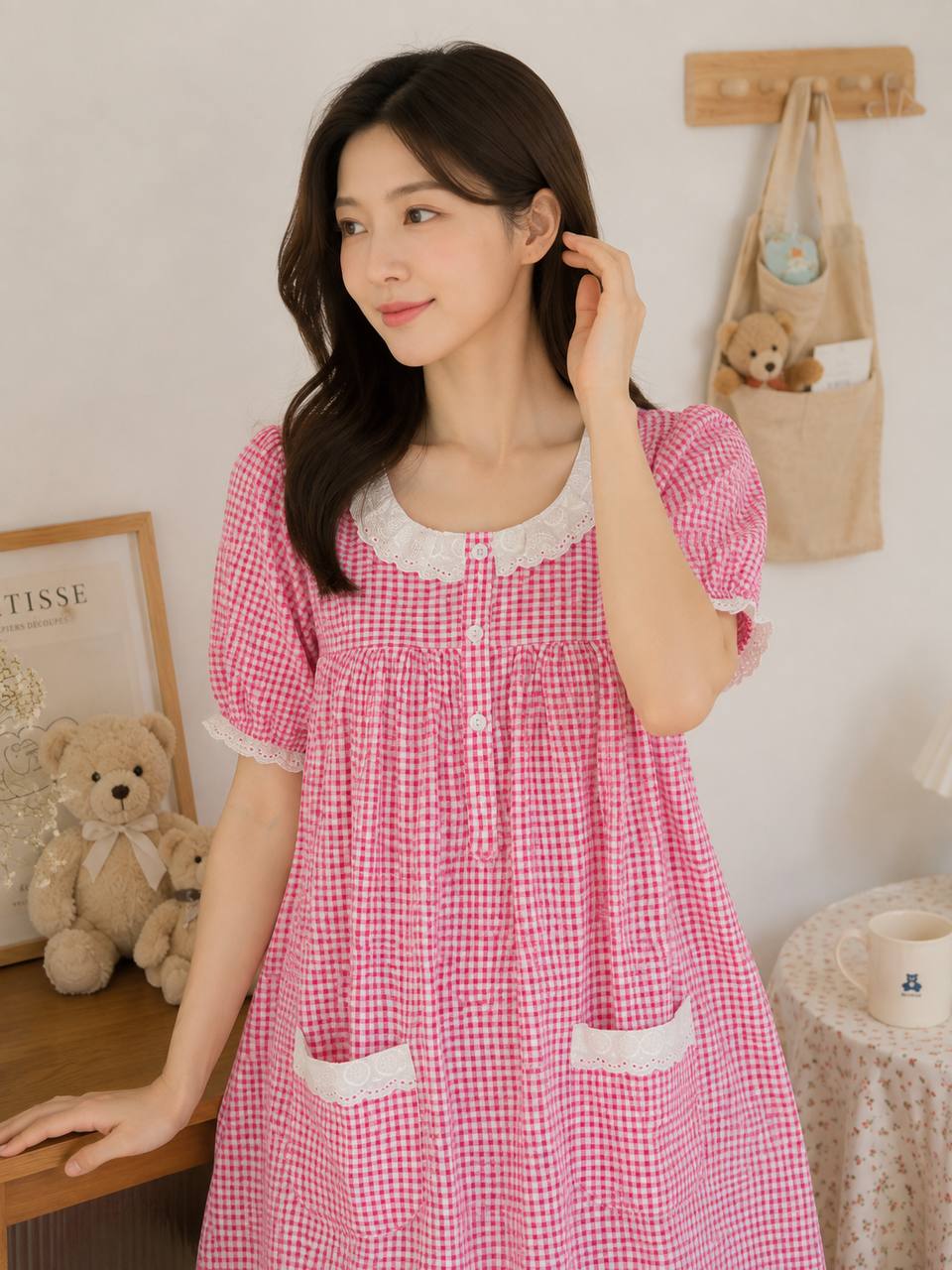 Nesta Check Maxi Gown