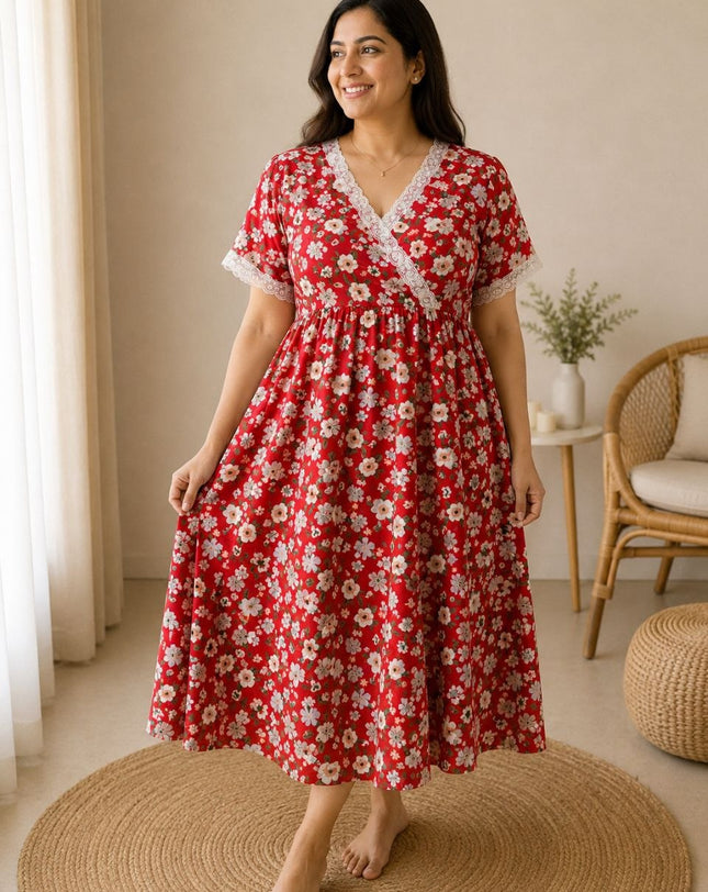 Pretty Bloom Cotton Nighty