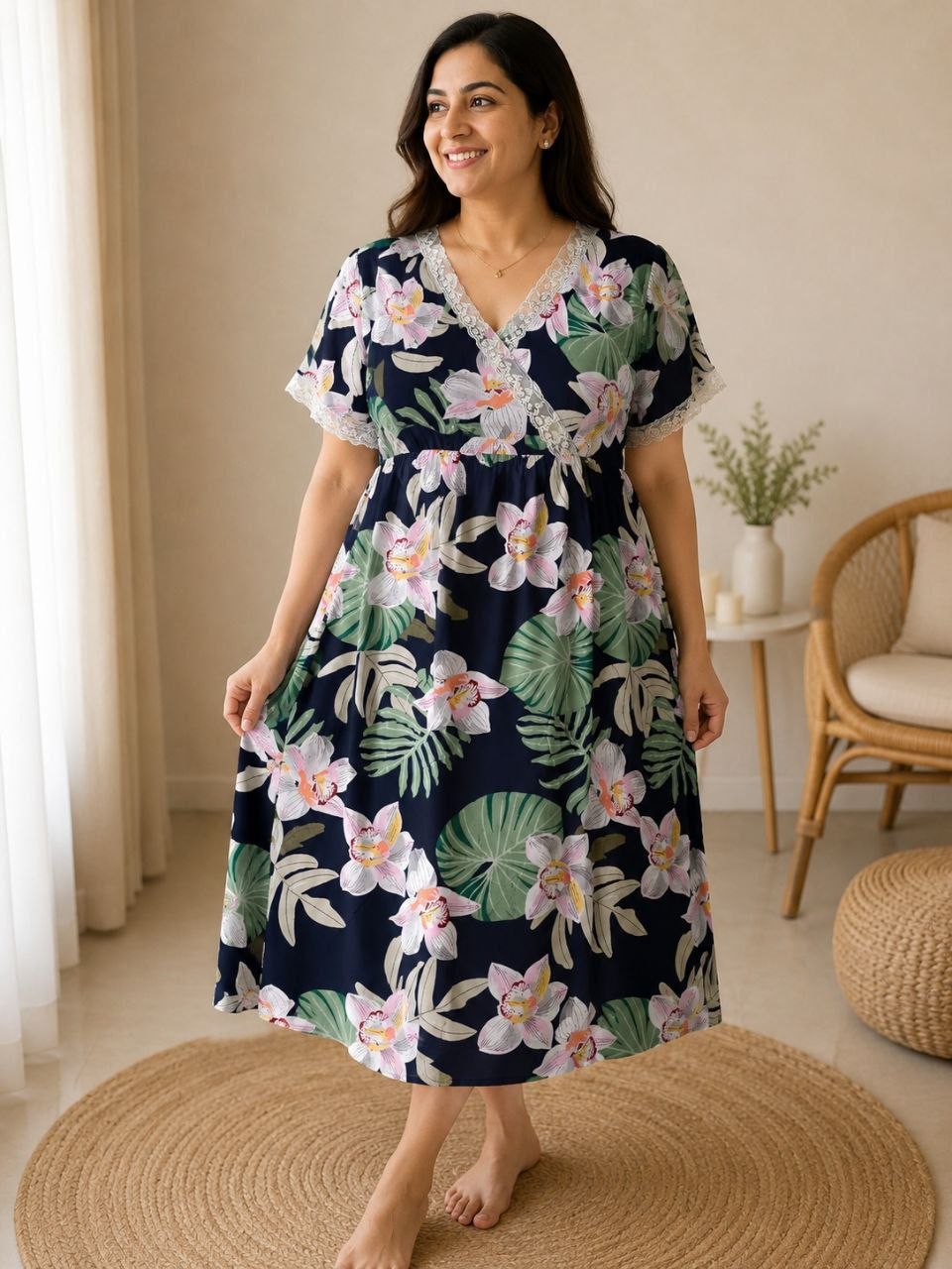 Pretty Bloom Cotton Nighty