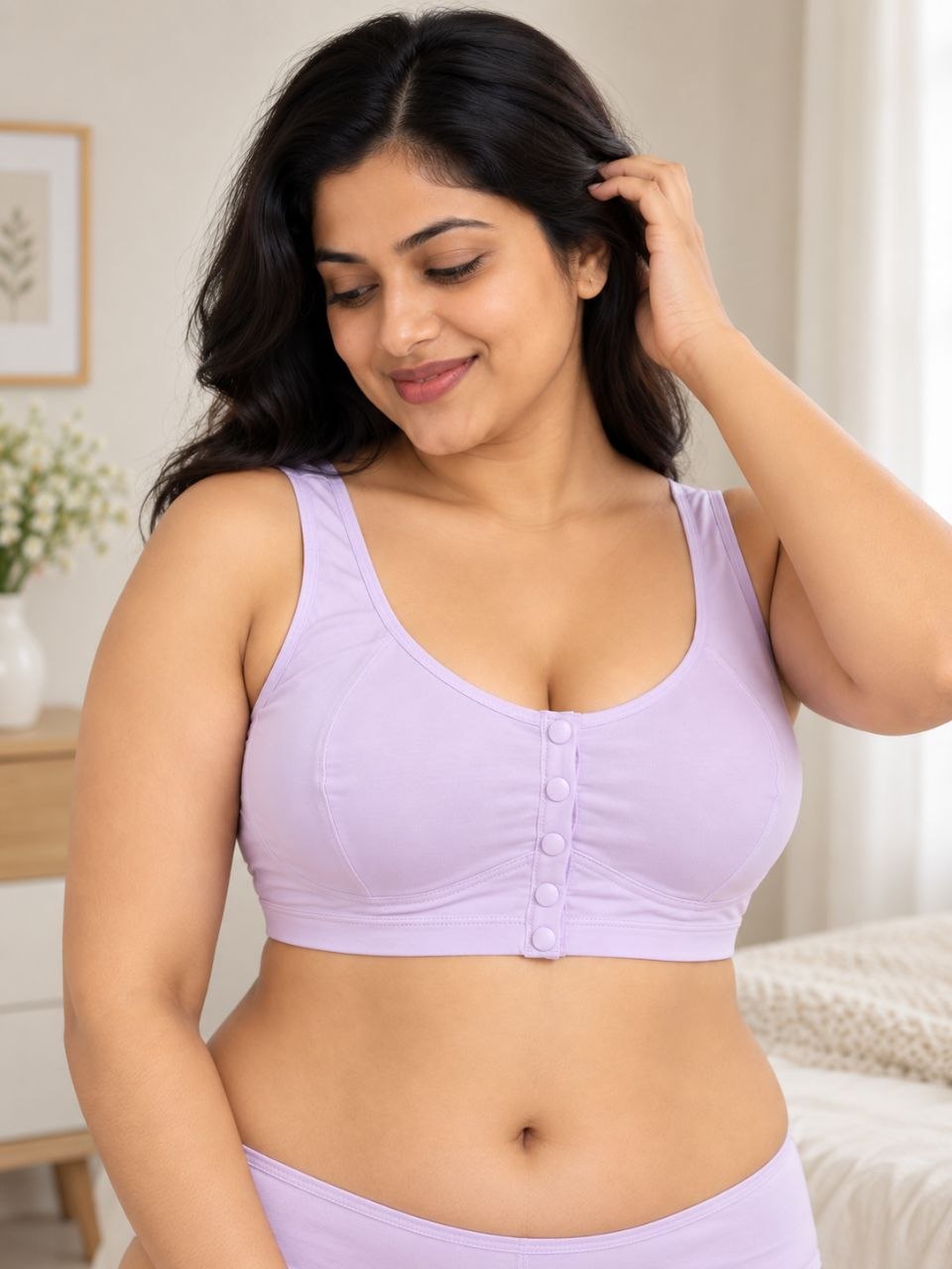 Cotton Front Open Non-padded Sports Bra