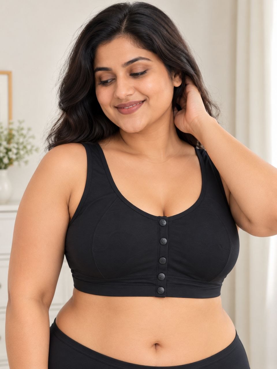 Cotton Front Open Non-padded Sports Bra