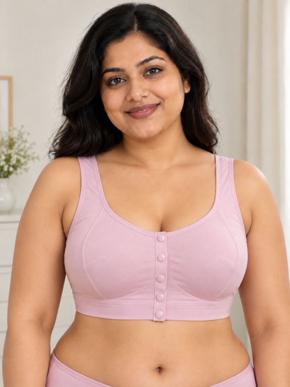 Cotton Front Open Non-padded Sports Bra