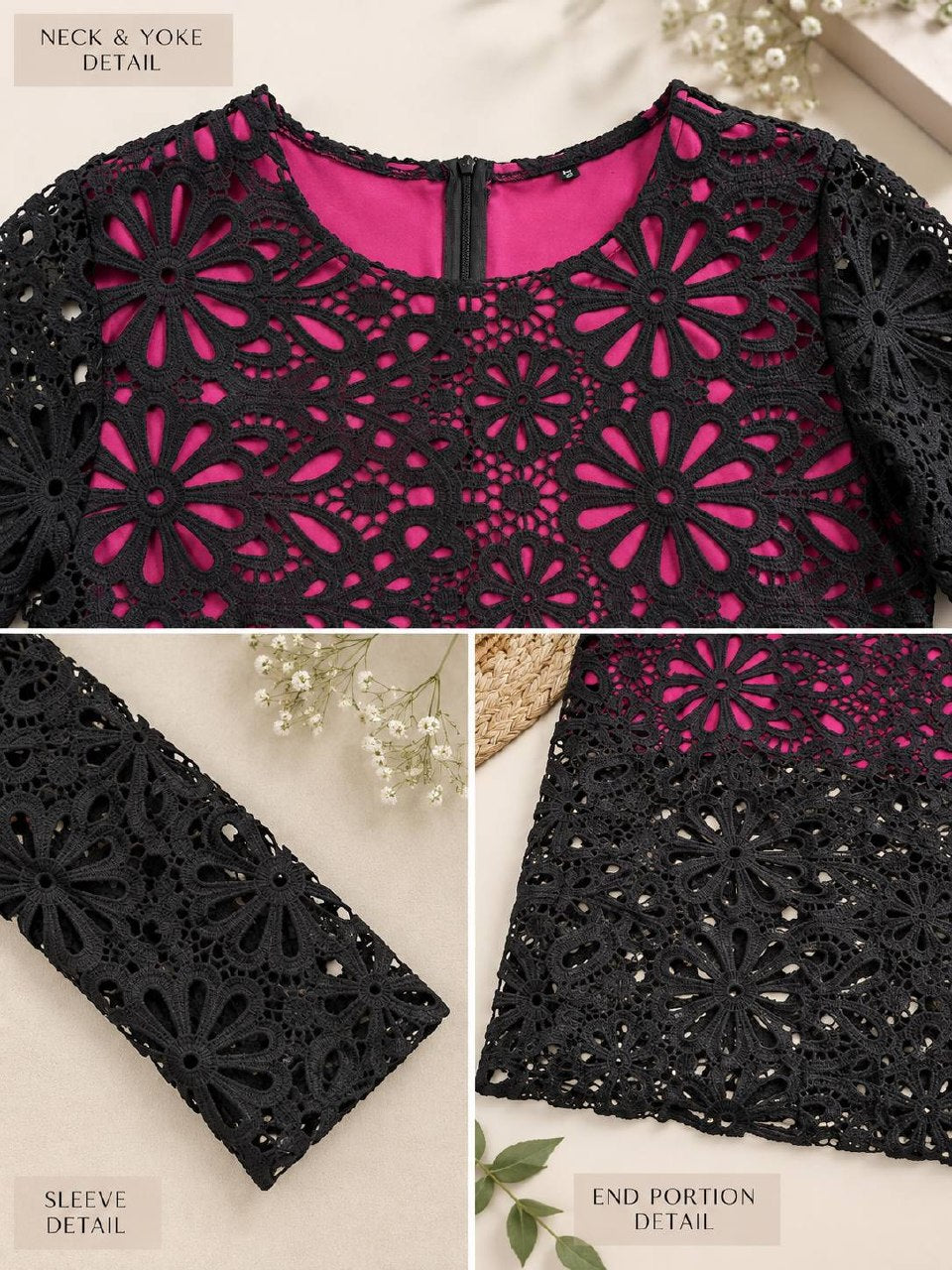 Chic Black Lace Western Wear