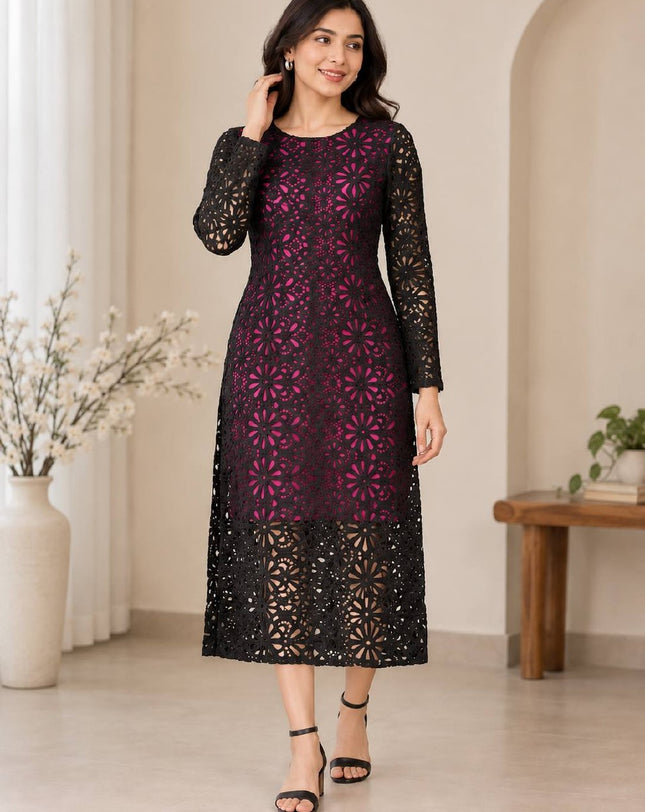 Chic Black Lace Western Wear