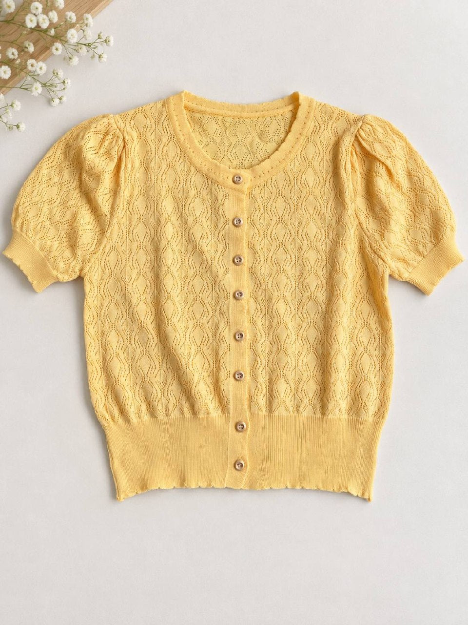 Lemon Lace Knit Top