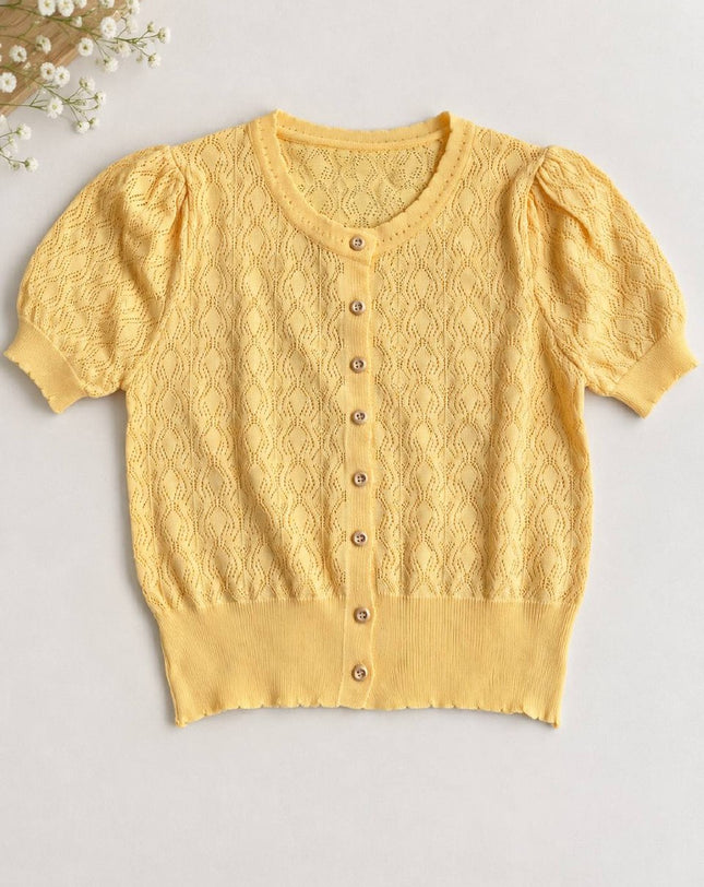 Lemon Lace Knit Top