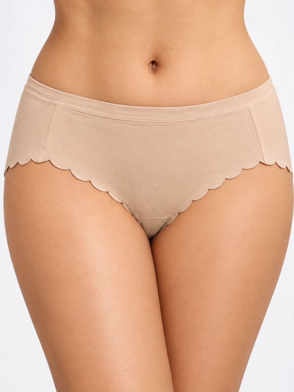 Seamless Cotton Scallop Panties