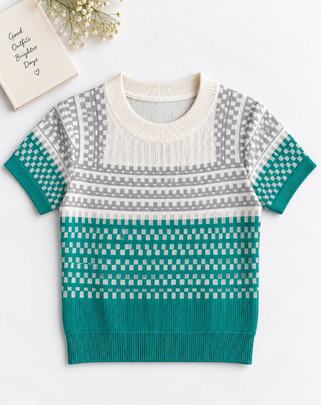 Teal Harmony Knit Top